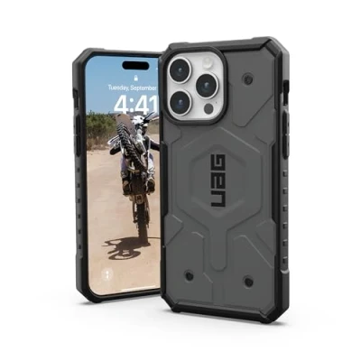 Afbeelding van Urban Armor Gear Plyo MagSafe Backcover Apple iPhone 15 Pro Max Ice, Transparant, Zilver compatible