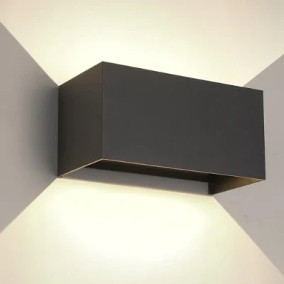 Afbeelding van wisdom line 25 W led wandlamp voor buiten/binnen, IP65, waterdicht, modern, aluminium, zwart, 3000 K, warmwit, buiten, wandlamp, instelbare lichthoek