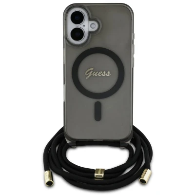 Afbeelding van Guess iPhone 16 Magsafe Back Cover Hardcase Crossbody Cord