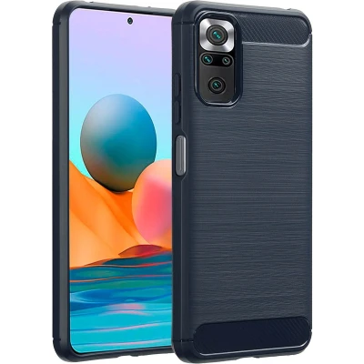 Afbeelding van imoshion Hoesje Geschikt voor Xiaomi Redmi Note 10 (5G) Siliconen Brushed Backcover Donkerblauw