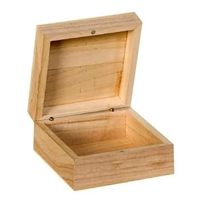 Afbeelding van Artemio Vierkante doos, hout, beige, 10 x 5 cm