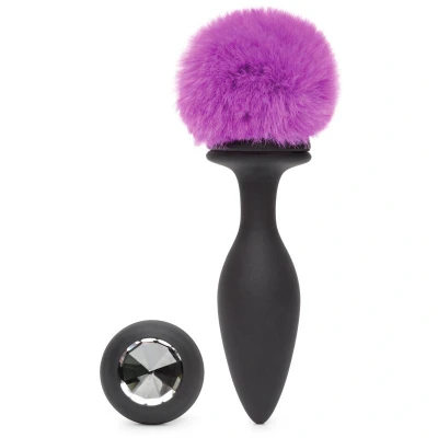 Afbeelding van Happy Rabbit Oplaadbare Vibrerende Butt Plug Zwart &amp; Paars Groot