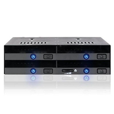 Afbeelding van ICY DOCK FlexiDOCK MB014SP B R1 intern hot swappable dockingstation voor 4 x 2,5 inch SATA/SAS SSD/HDD in 1 5,25 bay met uitwerpknoppen