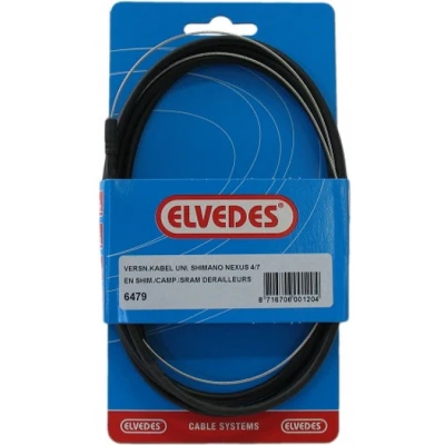 Afbeelding van Versnellingskabelset 3/7 speed Elvedes Nexus 1700 2250 mm RVS zwart (op kaart)