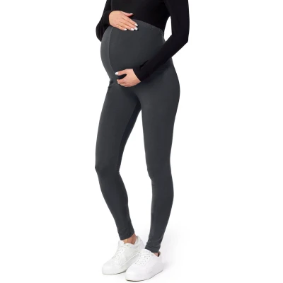 Afbeelding van BE Mammy Leggings 02 2P Dames Zwangerschapsleggings 2 Pack Lang Viscose Elasthan Zwart/Zwart XL