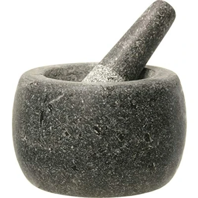 Image de Jade temple pierre mortier avec pilon en granit gris, granite, 33. 5 x 33 18. cm
