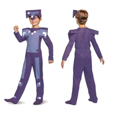 Afbeelding van Disguise Minecraft officieel kostuum voor kinderen, paars, jongens, Halloween maat M