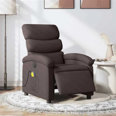 Afbeelding van vidaXL Massagestoel elektrisch verstelbaar stof donkerbruin