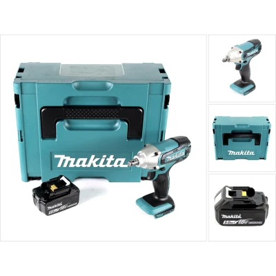Afbeelding van Makita DTW 190 T1J 18V Li Ion accu slagmoersleutel in Makpac met 1x BL 1850 5.0 Ah accu, zonder oplader