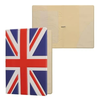 Afbeelding van kwmobile Paspoorthouder Hoesje voor paspoort en reisdocumenten Flip cover Met elastische band Retro Vlag Groot Brittannië design