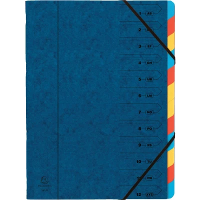 Afbeelding van Exacompta Sorteermap 12 delig, blauw 8 stuks
