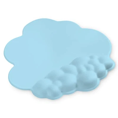 Afbeelding van Cloud Muismat met Polssteun, Ergonomische Muismat, Antislip Basis voor Comfortabele en Precieze Bediening, Gaming Mat Glad Oppervlak Typen/Gamen, Bureauaccessoires Blauw