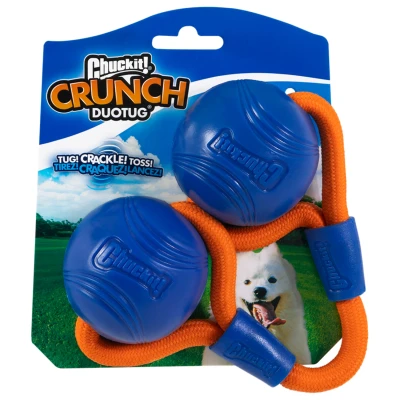 Afbeelding van Chuckit Crunch Ball Duo Tug Hondenspeelgoed 30 cm Blauw Oranje