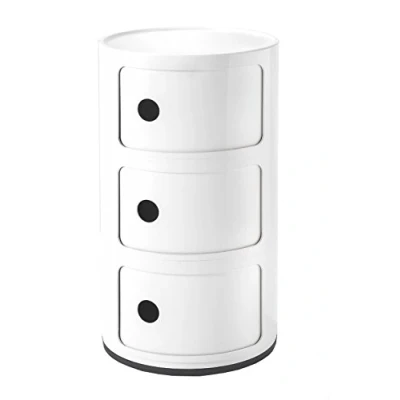 Afbeelding van Kartell Componibili, container 3 elementen, wit, ronde basis