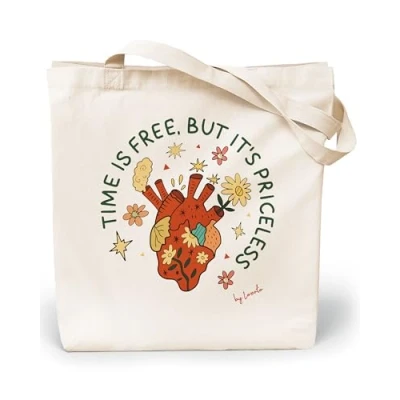 Afbeelding van Loxato Katoenen draagtas, tote bag, canvas tas, mooie tas van 100% natuurlijk katoen, boodschappentas