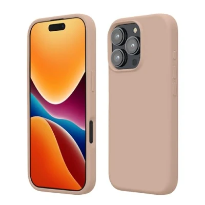 Afbeelding van kwmobile telefoonhoesje geschikt voor Apple iPhone 16 Pro Hoesje met siliconen coating Smartphone case in kokosmelk