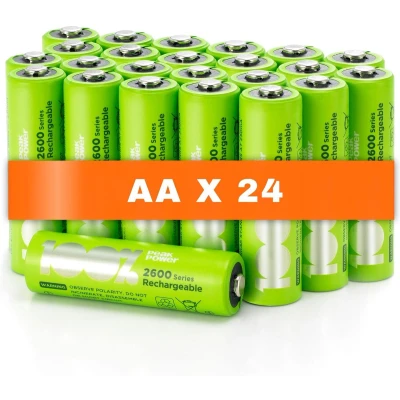 Afbeelding van 100% Peak Power oplaadbare batterijen AA NiMH batterij mignon 2300 mAh 24 stuks