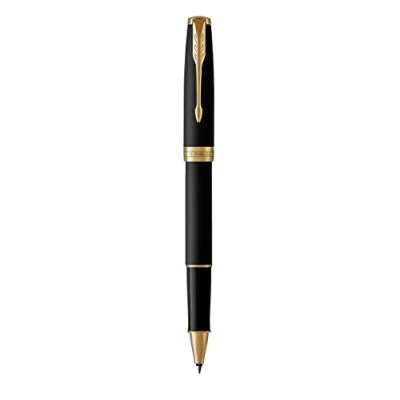 Image de PARKER Sonnet Stylo roller noir mat, Recharge noire pointe fine, Coffret cadeau
