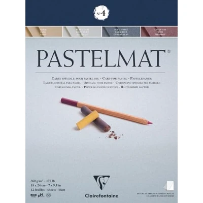Afbeelding van Clairefontaine Pastelmat nr 4 360 gram 12 vel kleuren 18 x 24 cm