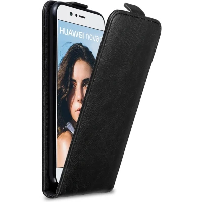 Afbeelding van Cadorabo Hoesje geschikt voor Huawei NOVA 2 in ZWARTE NACHT Beschermhoes flip design Case Cover met magnetische sluiting