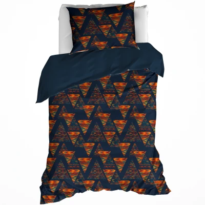 Afbeelding van De Witte Lietaer Dekbedovertrek Caspian Eclipse Blue Eenpersoons 140 x 200/220 cm Katoen Flanel