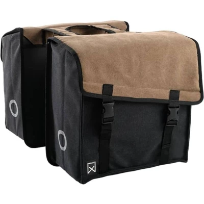 Afbeelding van Willex Dubbele Canvas Tas Bruin Zwart