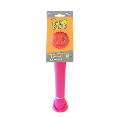 Afbeelding van Scrub Daddy afwasborstel met handvat, zeepdispenser afwasborstels, wisselsponzen vloeistofdispenser, schraper en spons