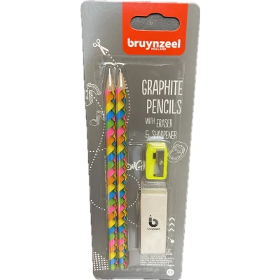 Afbeelding van Bruynzeel Graphite Pencils withe eraser &amp; sharpener