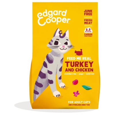 Afbeelding van Edgard&amp;Cooper Adult Kalkoen&amp;Kip Kattenvoer 2 kg