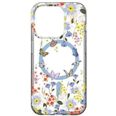 Afbeelding van iDeal of Sweden Mirror Case met MagSafe voor de Apple iPhone 15 Pro Artistic Garden