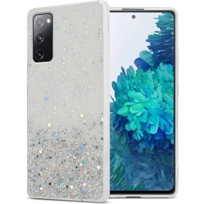 Afbeelding van Cadorabo Hoesje geschikt voor Samsung Galaxy S20 FE in Transparant met Glitter Beschermhoes van flexibel TPU silicone fonkelende glitters Case Cover Etui