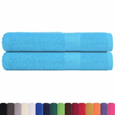 Afbeelding van vidaXL Handdoeken 2 st 360 g/m² 100x200 cm 100% katoen turquoise