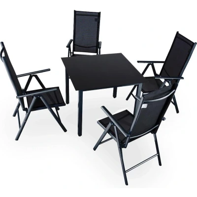 Afbeelding van Casaria Aluminium Tuinset Bern 4 Stoelen 1 Tafel Antraciet