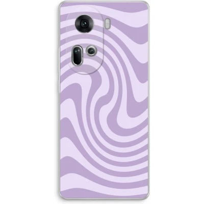 Afbeelding van Case Company® hoesje geschikt voor Oppo Reno 11 Swirl Paars Soft Cover Telefoonhoesje Bescherming aan alle Kanten en Schermrand
