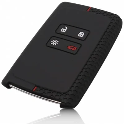 Afbeelding van FOAMO Siliconen beschermhoes compatibel met Renault 4 toetsen Smartkey (alleen keyless go) zwart rood