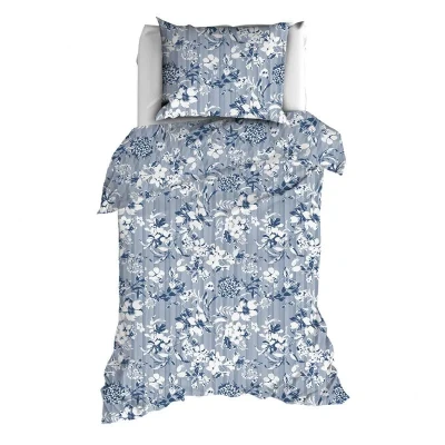 Afbeelding van Romanette Victorine Dekbedovertrek Eenpersoons 140x200/220 cm Blauw