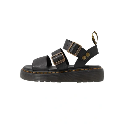 Afbeelding van Dr. Martens Gryphon QUAD Sandalen met plateauzool, Dames, Maat: 36, Black pisa Hoogwaardig imitatieleer