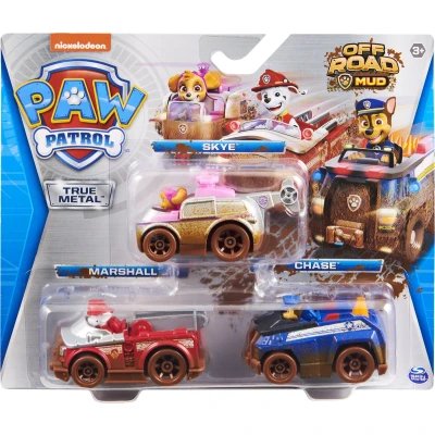 Afbeelding van PAW Patrol True Metal Chase, Skye en Marshall Off Road Speelgoedauto&#039;s