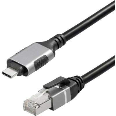 Afbeelding van Maxtrack USB C / RJ45 Netwerk Adapter CAT 6 [1x stekker 1x stekker] 1 m Zwart