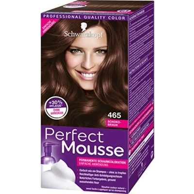 Afbeelding van Perfect Mousse 3 stuks permanente schuimverf chocoladebruin 465 niveau (3 x 93 ml)