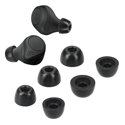 Afbeelding van kwmobile 6x cover voor oordopjes geschikt Jabra Elite 75t /65t / Active Van memory foam in zwart Maat S, M en L