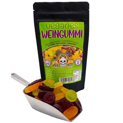 Afbeelding van Veganistische wijngum zeer lekker veganistisch wijnrubber 200 g in zak met ritssluiting