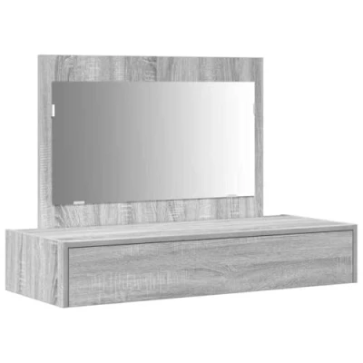 Afbeelding van vidaXL Grijs sonoma Bewerkt hout 100 x 40 70 cm Spiegel Kaptafel