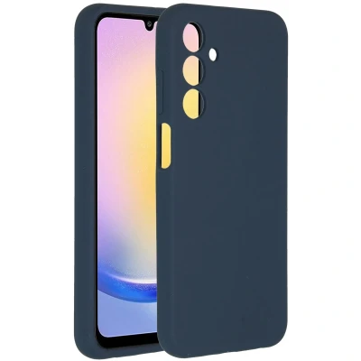 Afbeelding van Accezz Hoesje Geschikt voor Samsung Galaxy A25 Siliconen Liquid Silicone Backcover Donkerblauw