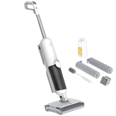 Image de Aspirateur balai laveur sec et humide avec double rouleaux Hoover HW5 HW500 011 150 W Blanc Gris