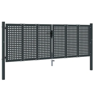 Afbeelding van vidaXL Poort 300x125 cm staal antracietkleurig
