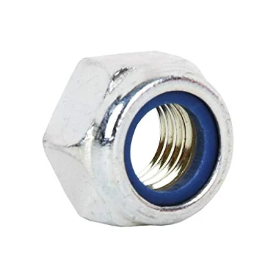 Afbeelding van DOJA Industrial, remmoer, staal, verzinkt, M8, set van 25, borgmoeren, zeskantblokkering, ideaal voor timmerwerk, bouw, loodgieterswerk enz.