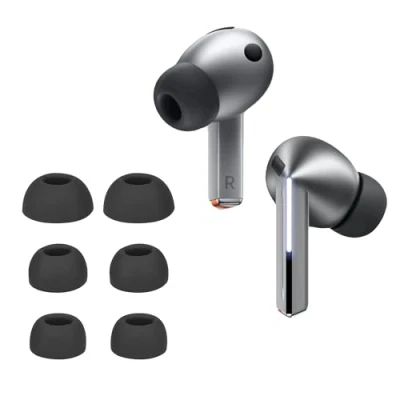 Afbeelding van kwmobile 6x cover voor in ear oortjes geschikt Samsung Galaxy Buds 3 Pro Vervangende oordopjes van siliconen grijs maten