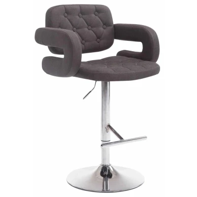 Afbeelding van Barkruk Moelv Stof Chrome frame Donkergrijs