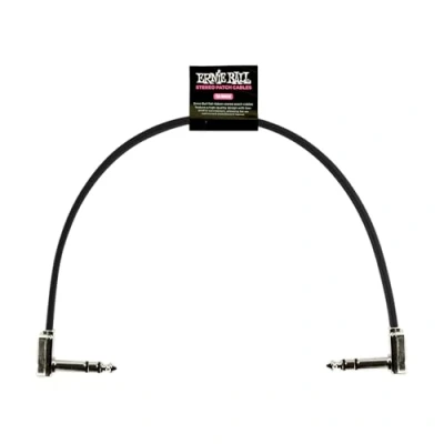 Image de Ernie Ball 12&quot; Single Flat Ribbon Stereo Patch Cable Black